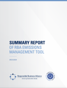 Summary Report of RBA Emissions Management Tool